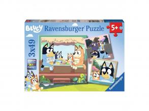Bluey kalandjai puzzle, 3x49 darabos