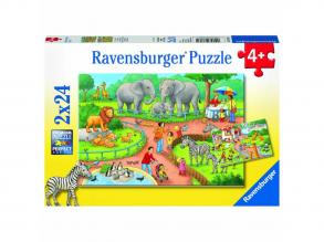 Ravensburger: Egy nap az állatkertben dupla puzzle, 2 x 24 db