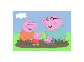 Peppa Malac vidám családja puzzle, 2x24 darabos.
