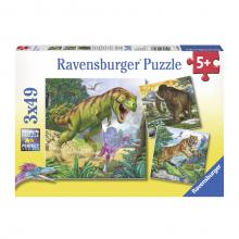 Dinoszauruszok 3 x 49 darabos puzzle