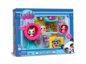 Littlest Pet Shop: Mókagyár játékszett 2 db figurával, 1. széria