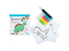 Sticker Art: Dinoszauruszok színezhető matrica szett - Comansi