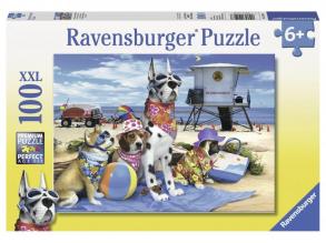 Puzzle 100 db - Kutyák a strandon