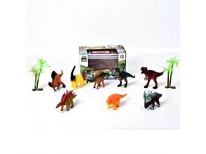 Dinoszaurusz játékszett dinokkal és pálmafákkal