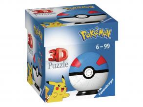 Pokémon Nagy poké-labda 3D-puzzle, 54 darabos