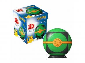 Pokémon Pokéball 3D puzzle labda, zöld, 54 darabos