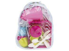 Műanyag étkészlet táskában