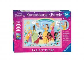Disney hercegnő csillámpuzzle, 100db XXL