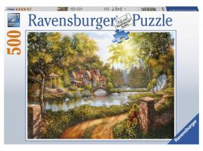 Puzzle 500 db - Ház a folyónál