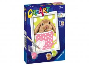 Ravensburger Creart festés számok szerint: nyuszi pohárban