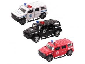 Hátrahúzós Rescue Hummer kisautó fénnyel és hanggal 1/32 többféle változatban