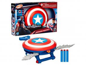 Nerf: Amerika Kapitány - Szép új világ Blaster skyshot szivacslövő pajzs - Hasbro