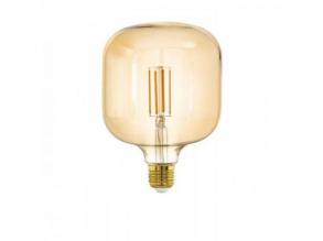 LED lámpa , égő , izzószálas hatás , filament , T125 , E27 , 4.5W , dimmelhető , meleg fehér , borostyán , EGLO , 110115