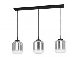EGLO , 390104 , BULCIAGO , függesztett lámpa , E27 , 3X40W , IP20 , fekete-átlátszó