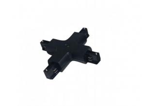 Track light sín adapter , 3 fázisú , 4 pólusú , X típus , fekete , V-tac