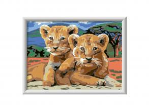 CreArt Festés számok alapján  Kicsi oroszlánbébik