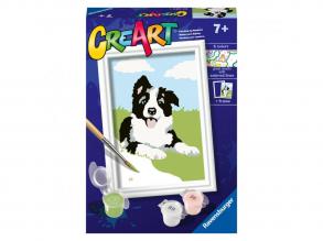 Ravensburger Creart festés számok alapján: border collie kiskutya