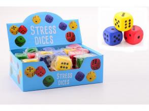 Stresszoldó puha dobókocka - 4 cm, többféle