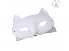 Macska álarc fehér színben