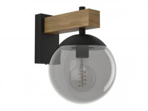 EGLO , 900671 , BUFALATA , fali lámpa , E27 , 1X40W , IP44 , fekete-átlátszó
