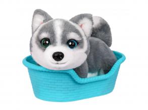 My Real Puppy - Aurora husky interaktív plüsskutya, 21 cm