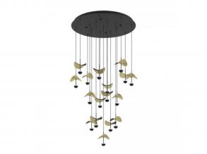 EGLO , 390341 , DRACERA , függesztett lámpa , 3000 K , LED , 17X2,3W , Yes , IP20 , fekete, arany