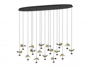 EGLO , 390343 , DRACERA , függesztett lámpa , 3000 K , LED , 17X2,3W , Yes , IP20 , fekete, arany