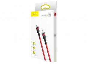 Baseus Cafule Type-C/Type-C PD2.0 60W 20V 3A QC3.0 1m piros töltő és adatkábel