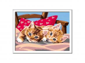 CreArt Festés számok alapján  Két cuki macska