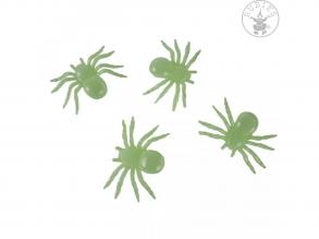 Fluoreszkálós pókok zöld 4 db