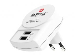 Skross 2xA típusú bemenettel USB töltő