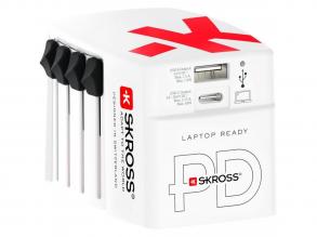 SKROSS World USB világutazó átalakító adapter, PD, (USB-C,USB-A) 65W, + USB-C kábel