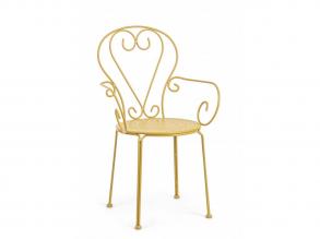 Etienne kerti szék karfával - 49 x 49 x 89 cm - okkersárga
