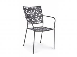 Kelsie kerti szék karfával - 54x55x89 cm, antracit