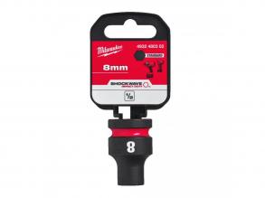 Milwaukee 1/2' Dugókulcsbetét hatlapú, gépi, rövid 8 mm - 1 db
