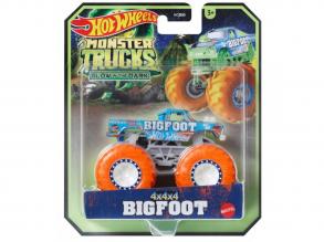 Hot Wheels: Monster Trucks Bigfoot 4x4x4 sötétben világító járgány - Mattel