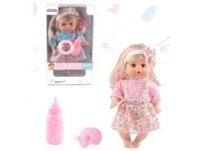 Sweet Baby baba szőke hajjal nyári ruhában, hanggal és cumikkal több változatban