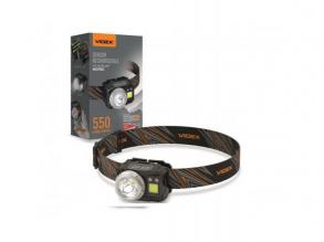 Led fejlámpa , tölthető , dimmelhető , 5 világítási mód , hideg fehér , USB , mozgásérzékelővel , billenthető , IP65 , VIDEX