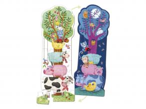 Jumbo Goula XXL kifordítható puzzle: Farm nappal és éjszaka, 27 darabos, sötétben világít