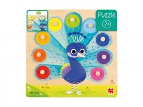 Jumbo fa puzzle pávagombokkal, 9 darabos.