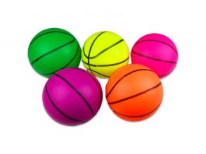 Kosárlabda mintás gumilabda - 15 cm, több színben - felfújatlan
