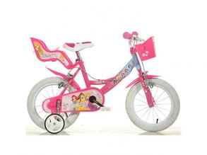 Disney Hercegnők rózsaszín-fehér kerékpár 16-os méretben