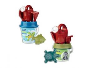 Bio műanyag strand vödörkészlet, 6 részes, 17 cm, többféle