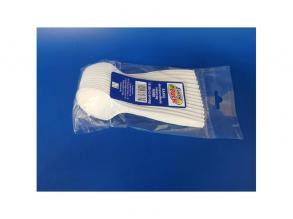 15330 15db/cs fehér újrahasználható PS műanyag kanál