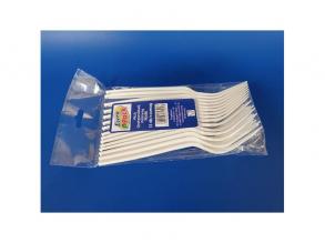 15331 15db/cs fehér újrahasználható PS műanyag villa