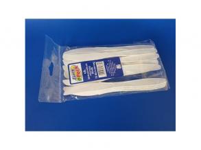 15329 15db/cs fehér újrahasználható PS műanyag kés