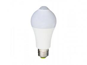 LED lámpa , égő , mozgásérzékelővel , E27 foglalat , 7W , hideg fehér