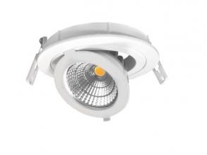 LED szpot , mélysugárzó , 12 W , süllyesztett , állítható , kerek , hideg fehér