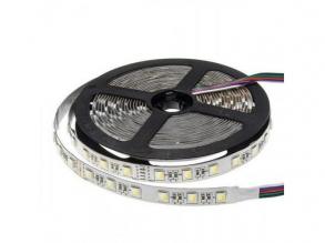 LED szalag , 24 Volt DC , kültéri , 5050 , 60 led/m , 16 W/m , RGBW , 4in1 chip , 12 mm , W=meleg fehér , IP54