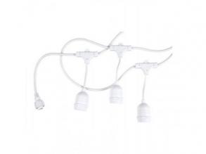 Led fényfüzér , kültéri , 10 db x E27 , 6 m , fehér , IP65